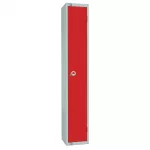 Elite Single Door Coin Return Locker with Sloping Top Red
