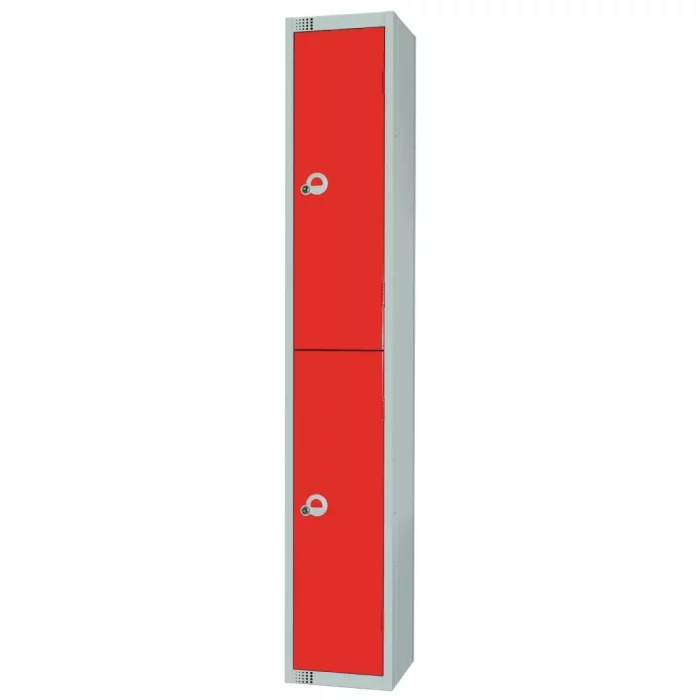 Elite Double Door Coin Return Locker with Sloping Top Graphite Red - Image 3