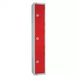 Elite Three Door Electronic Combination Locker Red