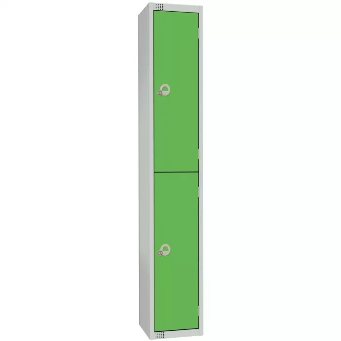 Elite Double Door Coin Return Locker with Sloping Top Graphite Green - Image 1