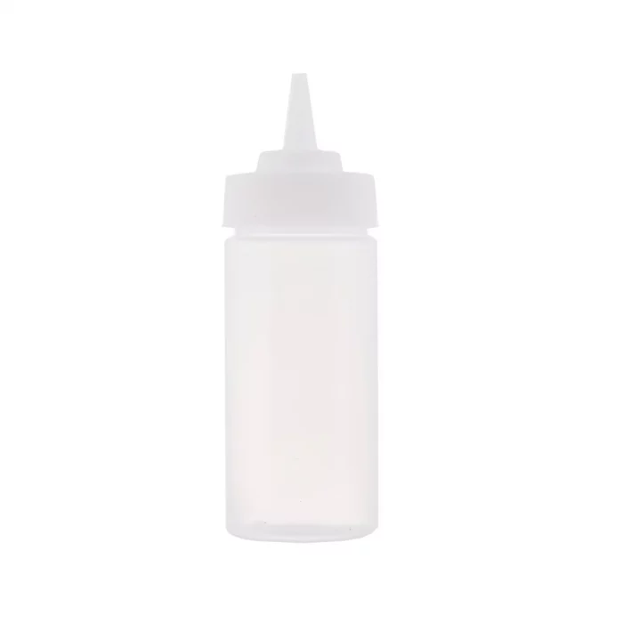 Table Craft 240ml Widemouth Clear Squeeze Bottle with TipTop Polyethylene x 12 - Image 2