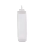 Table Craft 710ml Clear Dualway Widemouth Clear Squeeze Bottle with Cone TipTop Polyethylene x 12