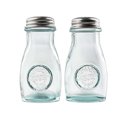 6618 Table Craft 120ml Authentic Collection Salt and Pepper Shakers, Glass with Stainless Steel Tops (163T) x 12 - Image 1