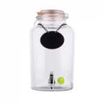Table Craft 8.5L Rustic Country Glass Beverage Dispenser with Chrome Plated Tap, Resealable Lid (Includes Chalkboard Necklace)