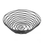Table Craft Artisan Collection Round Basket, Black Powder Coated Steel 20.5 x 20.5 x 5.5cm