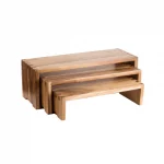 Table Craft Cascade Risers Acacia Wood, Set of 3