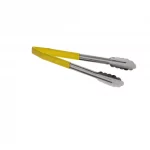 Table Craft 31.5cm Vinyl-Coated Tongs, Yellow Vinyl Handle, Stainless Steel