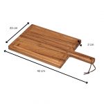 Tala Large Chunky Handled Board w Groove & Leather Tie in Lacquered Acacia - Image 3