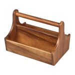 Tala Counter Display Tidy With 2 Compartments And Bar Carry Handle In Lacquered Acacia - Image 3