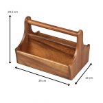 Tala Counter Display Tidy With 2 Compartments And Bar Carry Handle In Lacquered Acacia - Image 2