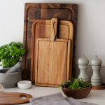 Tala Large Chunky Handled Board w Groove & Leather Tie in Lacquered Acacia - Image 2