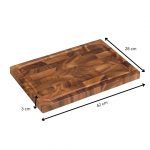 Tala Dual Purpose Rectangular End Grain Board w Groove  in Lacquered Acacia - Image 3